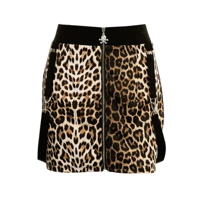 Gonna Fasciatura Punk Y2K Streetwear Vita Alta Ciondolo Teschio Minigonne Harajuku Goth Cerniera Donna Gonne Sexy A Line