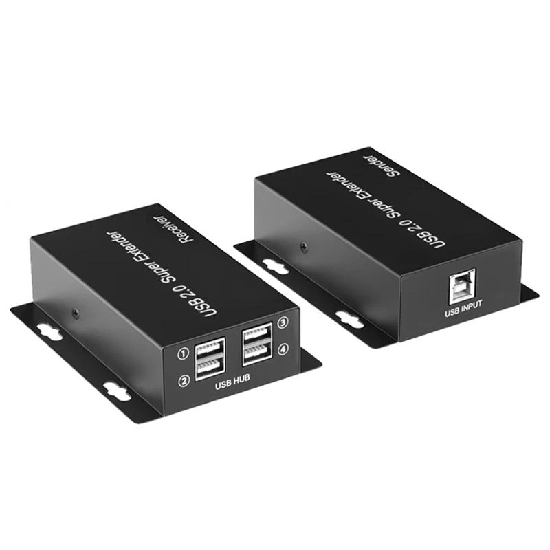 Usb Extender 50M Hub Usb2.0 A 4 Porte Su Cat5E Cat6 Fino A 50M Usb A Rj45 Lan Extension Trasmettitore Supporto Webcam Camera Printer