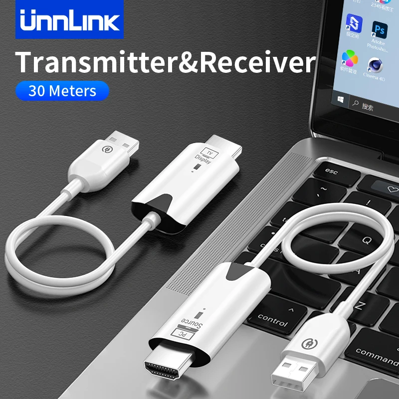 Unnlink 30M Hdmi Trasmettitore Wireless Reciever Extender Fotocamera Telefono Laptop Pc A Tv Mirror Adapter 1080P 60Hz