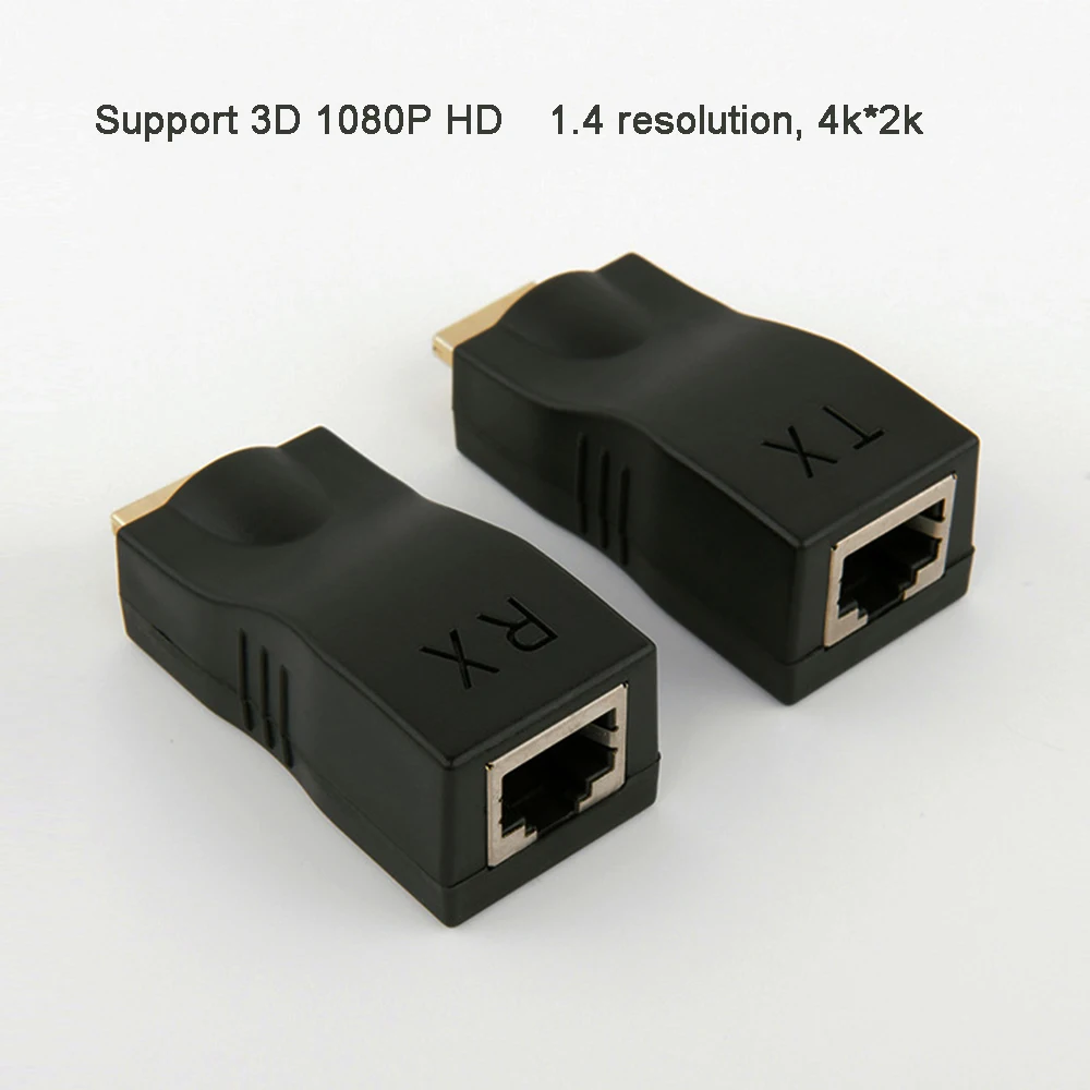 4K 2K Hd Extender Rj45 Port Cat6 Cable Extend Per Monitor Hdtv 30M Per 1080P Hd-Dvd Lan Network Extension Ad Alta Definizione