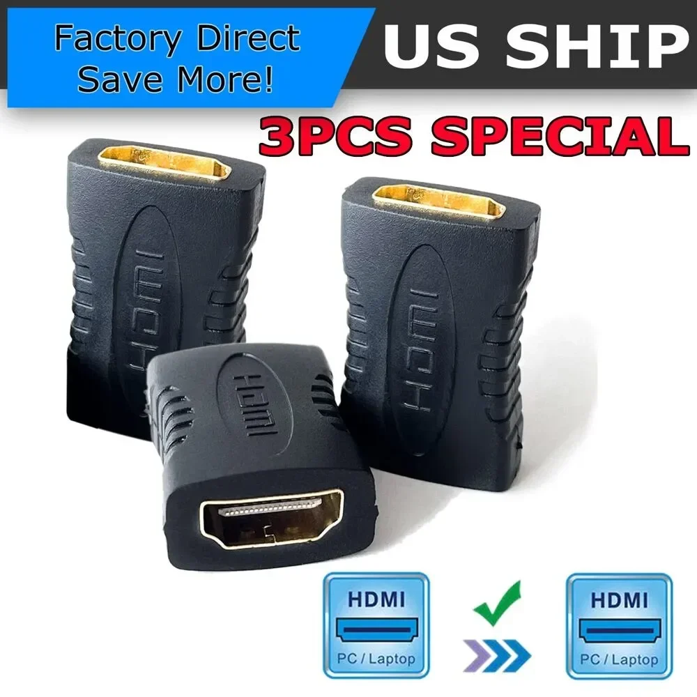 Dixsg 3X Hdmi Femmina A Femmina Extender Adattatore Accoppiatore Connettore F/F Hdtv 1080P 4K
