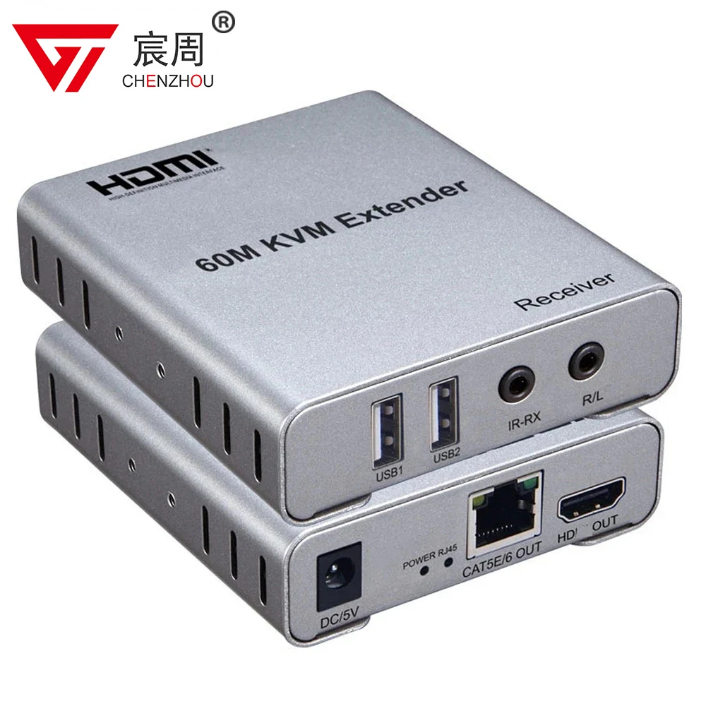 Extender Kvm Hdmi Su Cavo Cat6/5E Hdmi Usb Kvm Extender Con Exrtaction Audio Fino A 60M Usb Hdmi Kvm Extender Su Rete