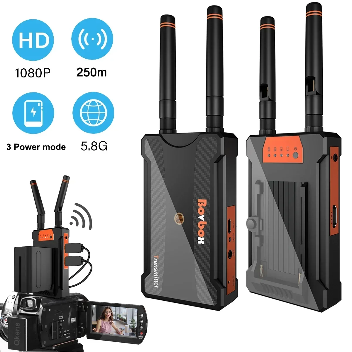 200M 250M Wireless Hdmi Extender Trasmettitore Video Ricevitore Splitter Schermo Per Yolobox Pro Live Streaming Ps4 Fotocamera Pc A Tv