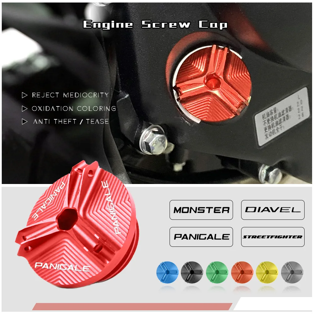 Fit Ducati 899 959 1199 1299 Panigale V4 Streetfighter V4S V2 Monster Diavel Tappo Di Scarico Dell'Olio Motore Tappo Di Scarico Della Coppa Del Dado
