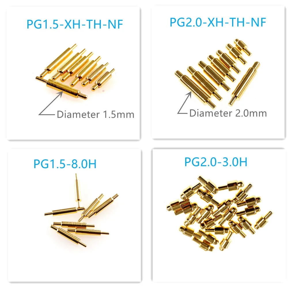 500 200 50 30 10 Pezzi Connettore Pogo Pin Altezze Discrete 1.5 2.0 Mm Diametro Sonda Caricata A Molla Dip Slim Type Th Board Solder