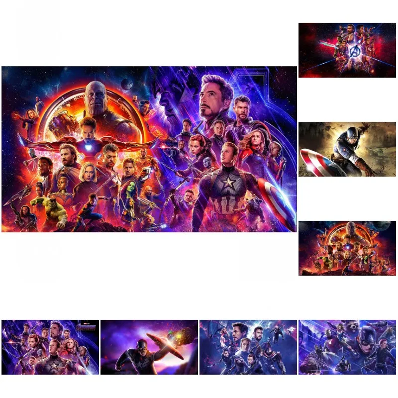 Quadro Su Tela Marvel Super Hero Captain America Thanos Black Panther Avengers Stampa Poster Wall Art Picture Room Bedroom Decor