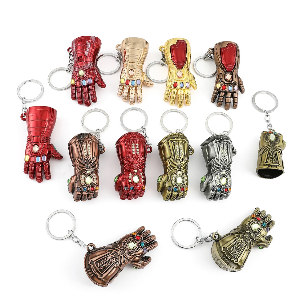 1 Pz Marvel Avengers Thanos Pugno Guanti Portachiavi Lega Gauntlet Thanos Figura Apribottiglie Ciondolo Portachiavi Accessori