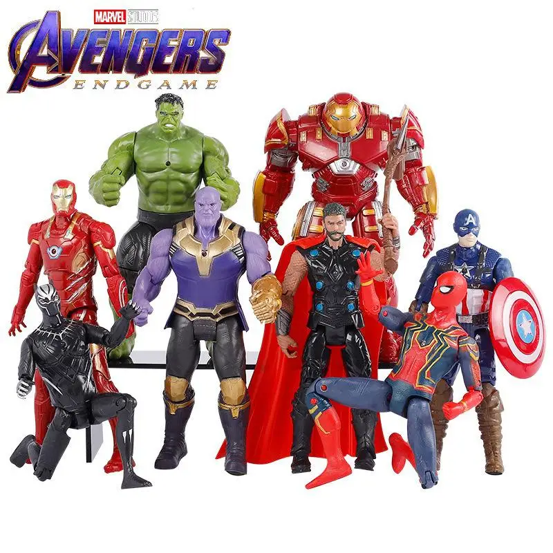 Avengers 3 Figure Anime Surrounding Dolls Spiderman Captain America Thanos Iron Man Hulk Model Toy Decoration