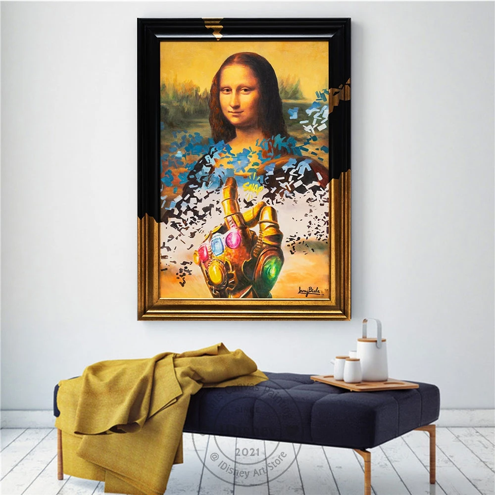 Thanos Scatta E Mona Lisa Sparge Poster Pop Art Print Dipinti Su Tela Vintage Wall Art Picture Living Room Home Decoration