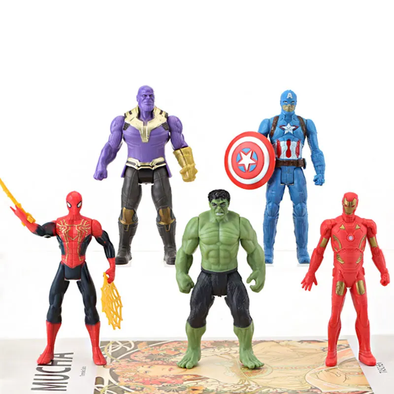 5 Pz/Lotto Avengers Infinity War Action Figures Toys Spiderman Hulk Captain America Iron Man Thanos Model Toys Gifts