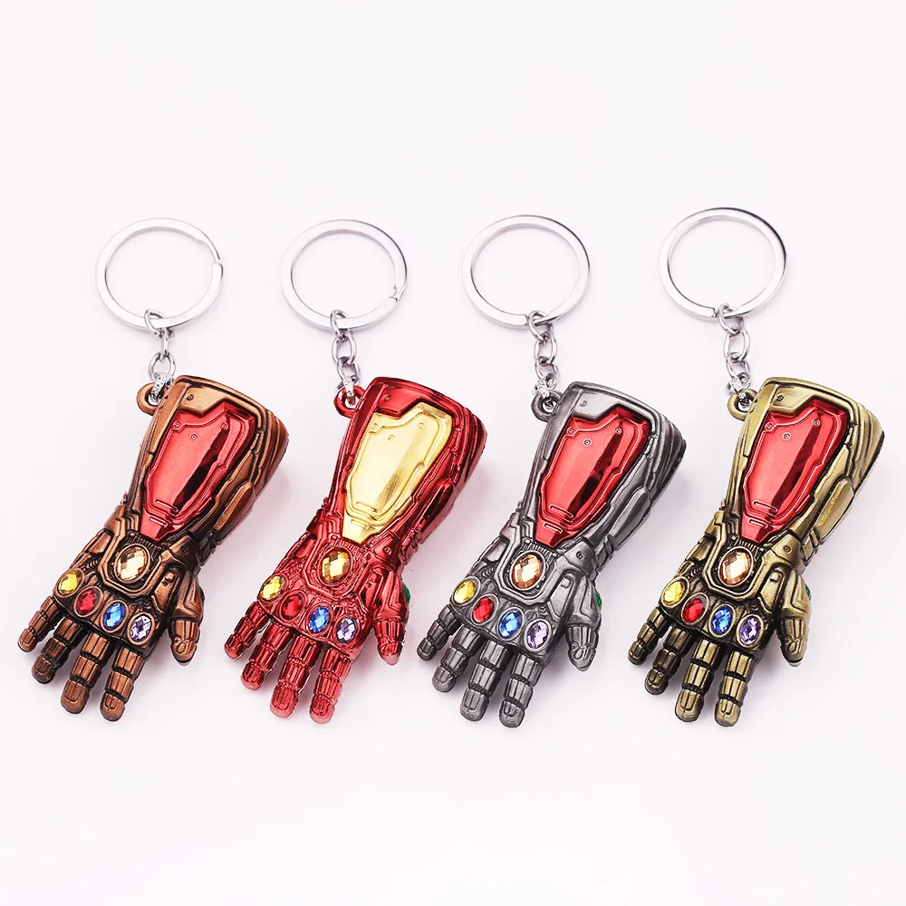 Anime Movie Figure Iron Man Guanto Di Sfida Portachiavi Giocattoli Thanos Guanto Guanto Di Sfida Martello Di Thor Mjolnir Replica Giocattoli Per Bambi