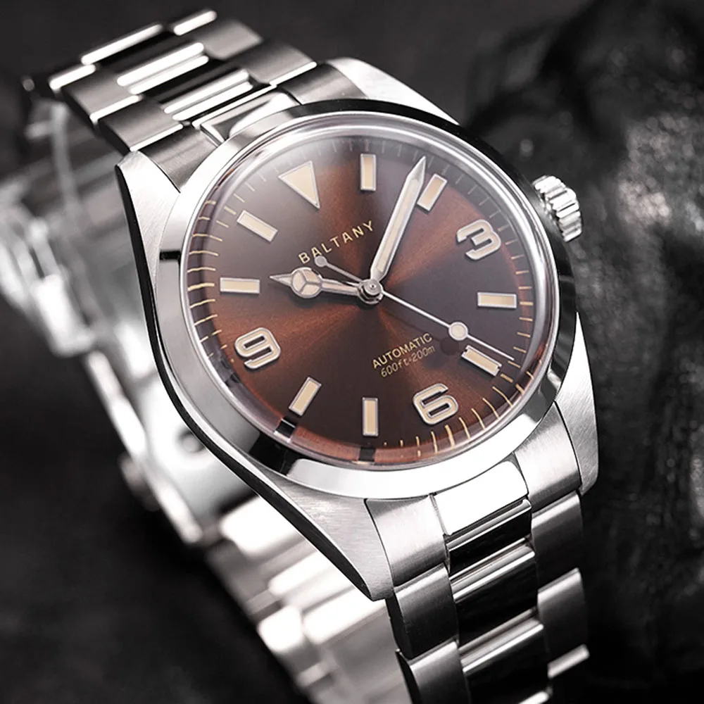 Luxury Men'S Automatic Mechanical Wristwatch Nh35/Sw200 Self-Winding 200M Waterproof Luminous Retro Dress Center-Seconds Watch