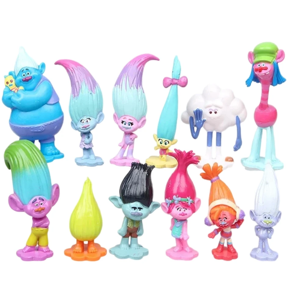 3-6Cm 12 Pz/Set Trolls Branch Critter Skitter Figure Trolls Bambini Trolls Pvc Action Figure Toy Cartoon Character Regali Per Bambini