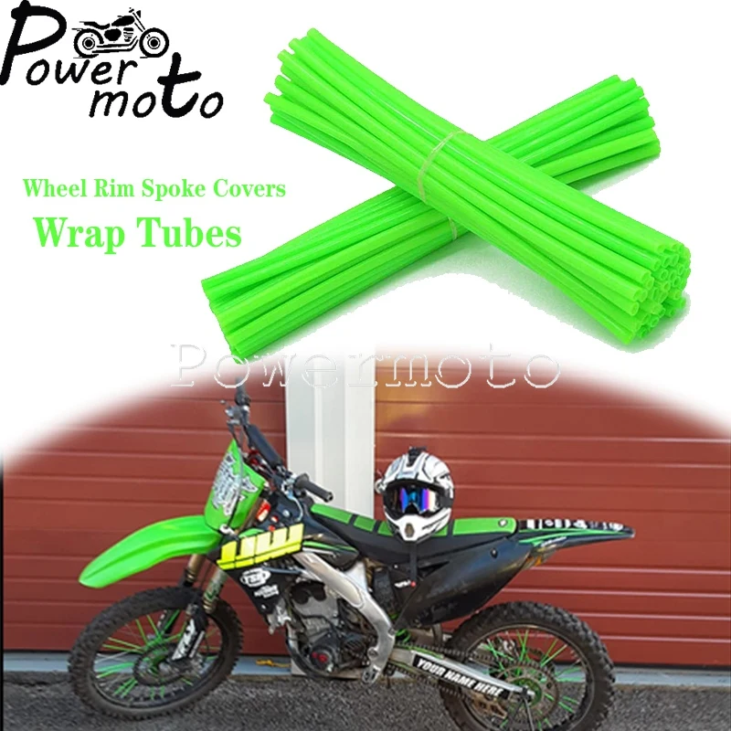Moto 165Mm Cerchione Spoke Skin Covers 36Pcs Green Guard Wraps Kit Per Honda Yamaha Suzuki Enduro Dirt Bike Off Road
