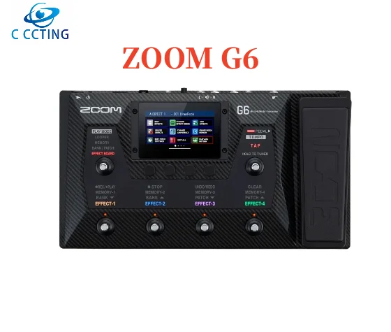 Processore Per Chitarra Zoom G6 Nuovi Effetti Di Distorsione E Modulazione Con 6 Interruttori Per Stomp E Pedale Di Espressione/Pedale Del Volume