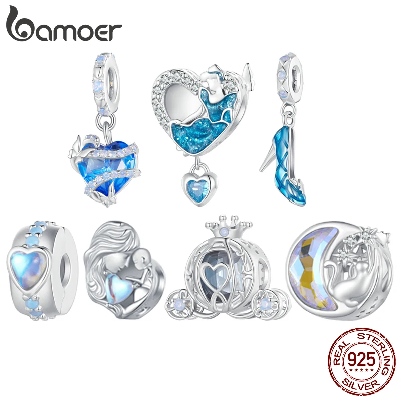 Bamoer 925 Sterling Silver Pumpkin Carriage Bead Magic Dancing Shoes Ciondoli Con Ciondolo Per Bracciale Creazione Regalo Di Gioielli Fai Da Te