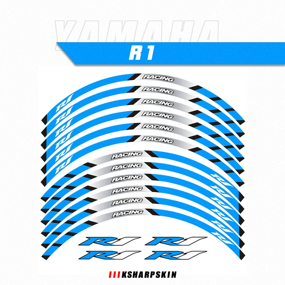 12 Strisce Moto Decalcomanie Riflettenti Ruote Moto Rim Stickers Decorazione Styling Protection Rim Sticker Per Yamaha Yzf R1 R1