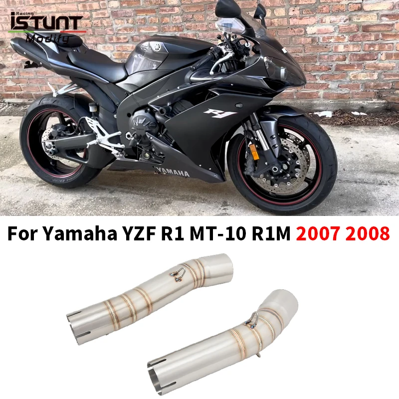 Moto Full System Scarico Fuga Moto Silenziatore Modificato 50.8Mm Mid Link Tubo Slip On Per Yamaha Yzf R1 Mt-10 R1M 2007 2008