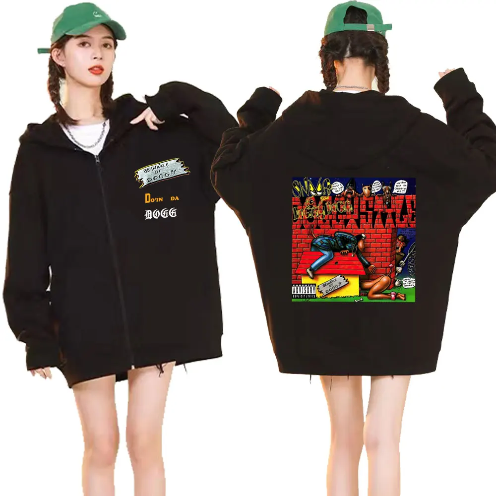 Hip Hop Rapper Snoop Dogg Zipper Felpa Con Cappuccio 1933 Attenzione A Dogg Doggystyle Music Album Zip Up Felpa Con Cappuccio Da Uomo Giacca Oversize