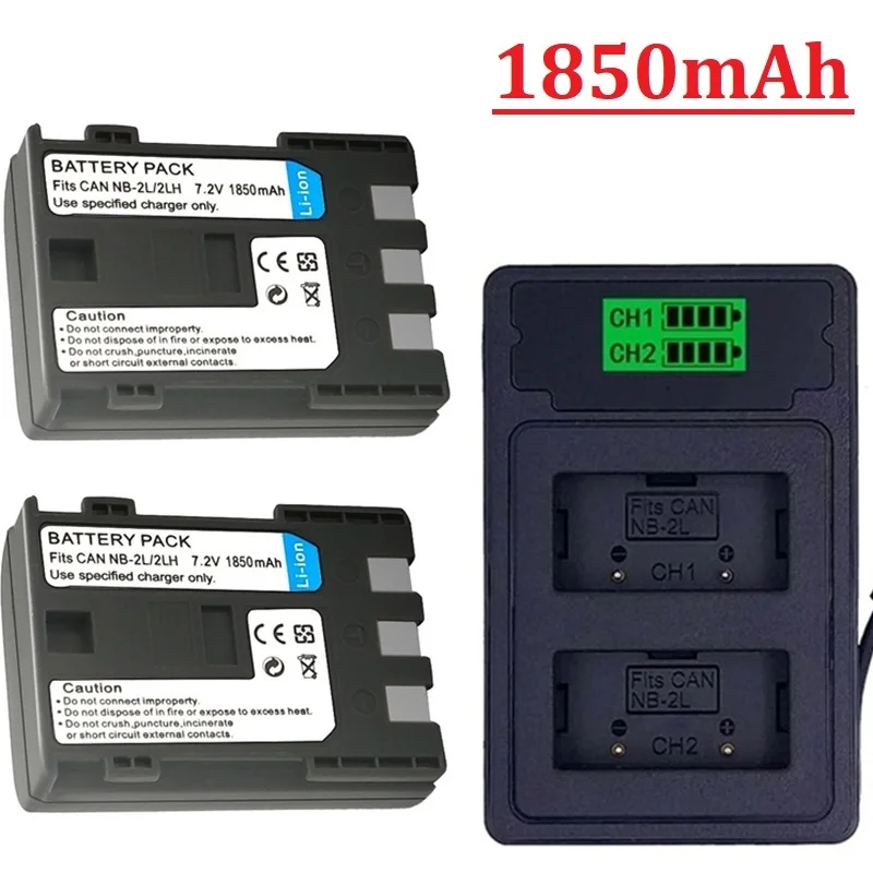 Nb-2Lh Nb 2L 2Lh Nb-2L Batteria + Caricabatterie 1850Mah Per Canon Eos Rebel Xt Xti 350D 410D G7 G9 S70 S80 Zr500 Zr950 Zr960 Hg10 Hv40