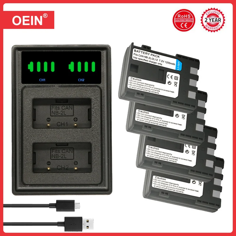 Nb-2Lh Nb 2L 2Lh Nb-2L Batteria E Caricabatterie Per Canon Eos 350D 400D Md265 Mv960 Powershot G7 G9 S70 S80 Zr950 Zr960 Hg10 Hv40