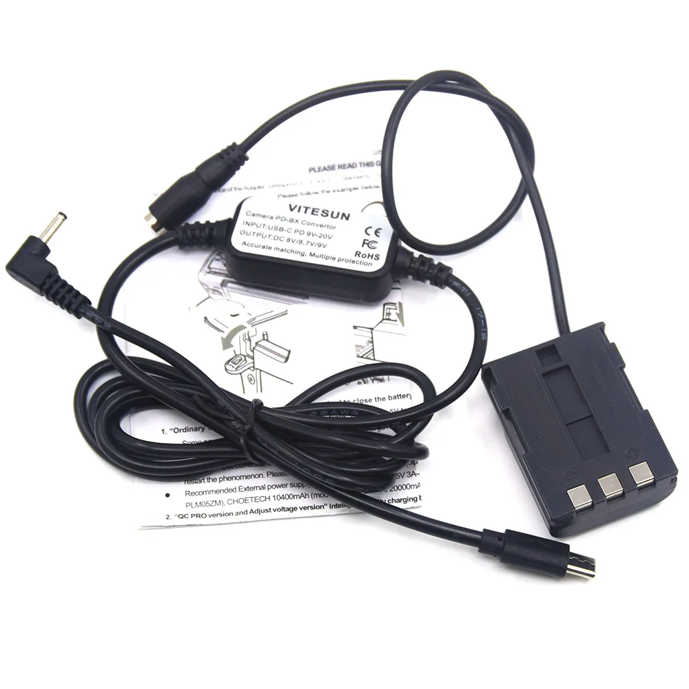 Cavo Adattatore Usb Type-C Nb-2L Pd Ack-Dc20 + Dr-20 Accoppiatore Dc Dr-700 Per Canon S60 S70 S80 S50 G7 G9 Eos 350D 400D Rebel Xt