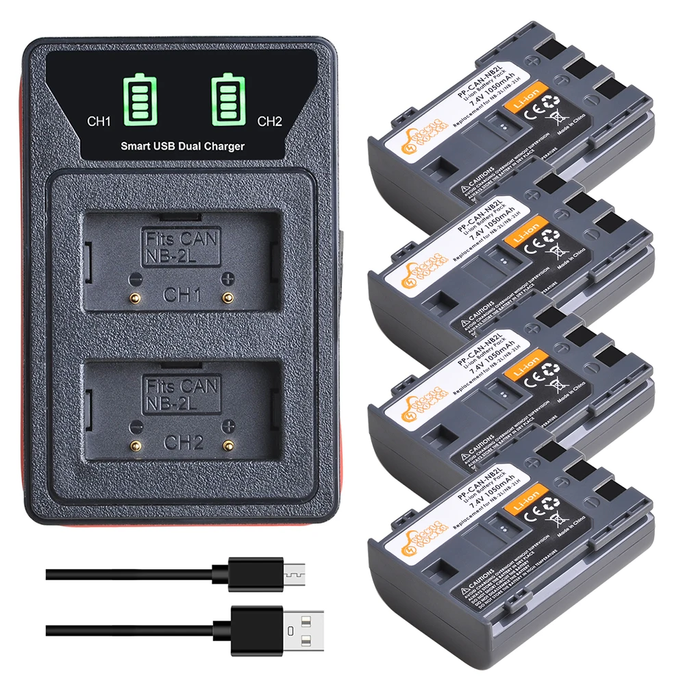 Nb-2L Nb-2Lh Batteria + Led Dual Charger Usb Integrato Per Canon Rebel Xt Xti Eos 350D 400D Powershot G9 G7 S80 S70 S30 L10