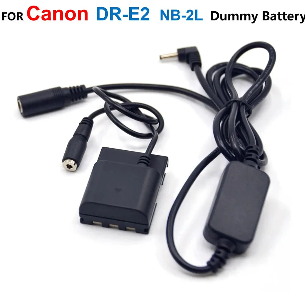 Cavo Di Alimentazione Step-Down 12V-24V + Dr-E2 Dr-700 Nb-2L Batteria Fittizia Per Canon Powershot G7 G9 S50 S60 S70 S80 350D 400D Xt Xti
