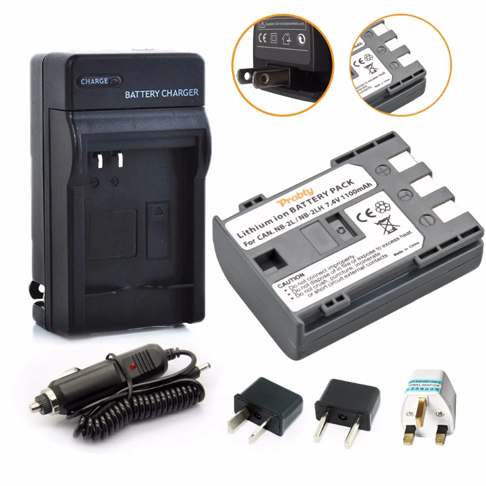1Pcs Probty Nb-2Lh Nb-2L Nb 2L Battery + Charger Kit Per Canon Powershot S80 S70 S60 S50 S45 S40 S30 G9 G7 Dc420 Dc410 Macchina Fotografica