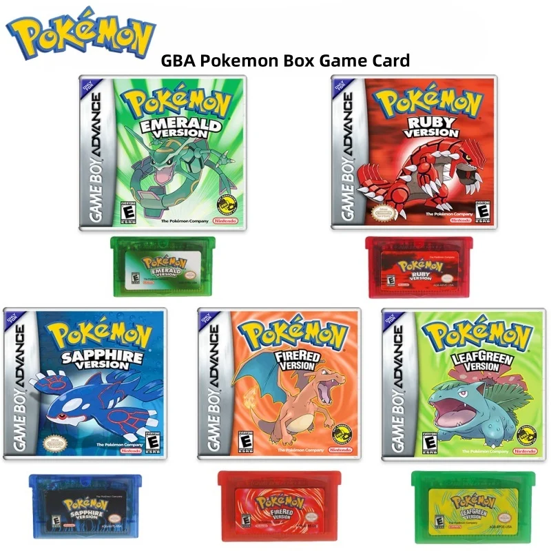 Pokemon Gba Game Boy Ruby Sapphire Firered Emerald Leafgreen Versione Inglese Pikachu Charizard Hd Vector Collection Card Toy