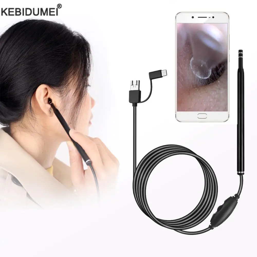 5.5Mm Hd Visual Ear Endoscopio 3 In 1 Usb Mini Camera Pen Ispezione Per La Pulizia Del Cerume Otoscopio Strumenti Per Android Phone Pc