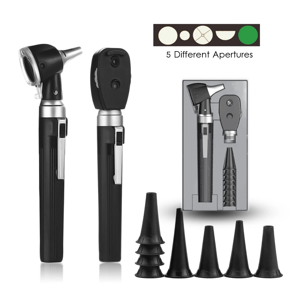 Medical Professional Ent Diagnostic Kit Endoscopio Portatile Oftalmoscopio Led Otoscopio Direct Fiber Otoscopio Oftalmoscopio Set