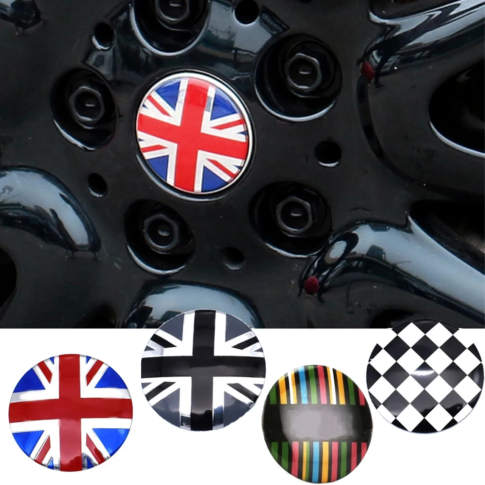 4 Pz 56Mm Car Wheel Center Cover Stickers Coprimozzo Accessori Per Mini Cooper S Jcw One + R55 R56 R60 R61 F54 Clubman Countryman