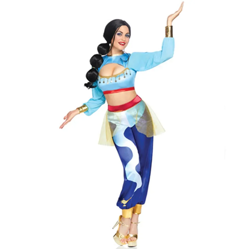 Halloween Carnival Party Mitologia Aladdin Magic Lamp Princess Jasmine Costume Adult Fancy Dress Cosplay Per Le Donne