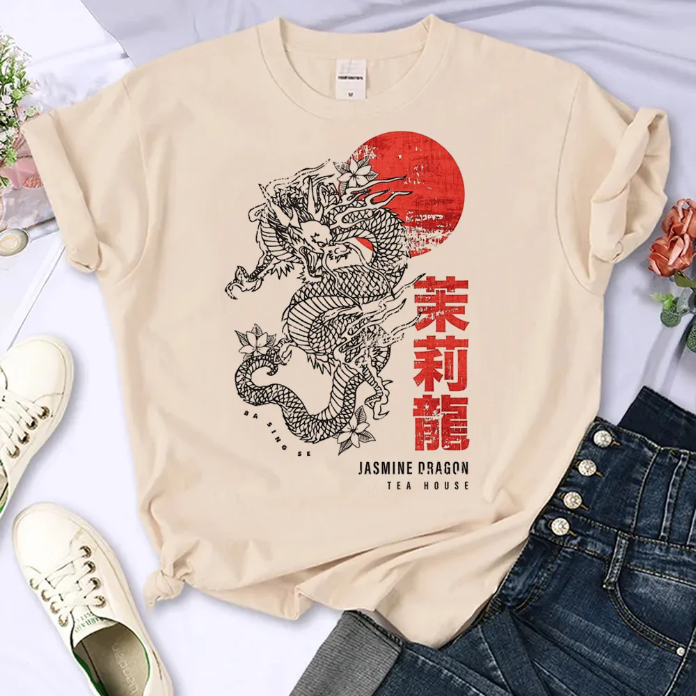 Jasmine Dragon Tea House Top Donna Harajuku Japanese Y2K Tee Femminile Manga 2000S Abbigliamento Firmato