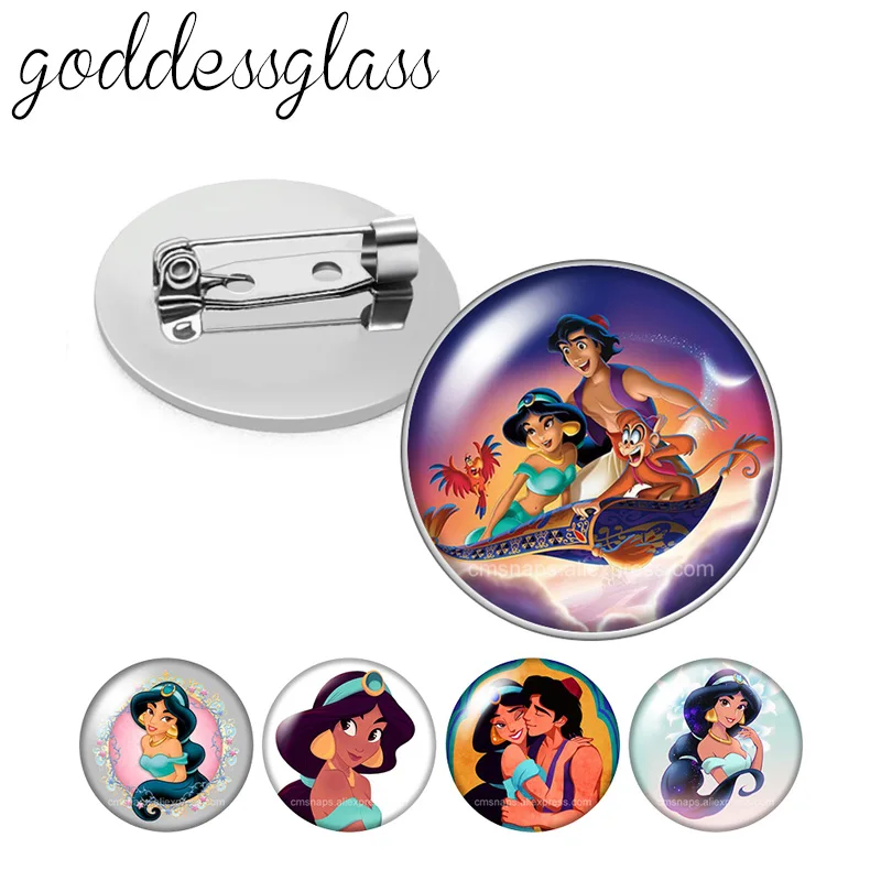 Aladdin And The Magic Lamp Princess Jasmine Photo Cabochon Spilla Pinback Button Bag Vestiti Denim Jeans Spilla Distintivo Gioielli