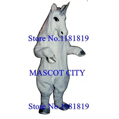 Mascotte Deluxe Unicorno Bianco Mascotte Cavallo Mustang Costume Adulto Cartoon Anime Cosplay Costume Mascotte Fancy Dress Suit Kit