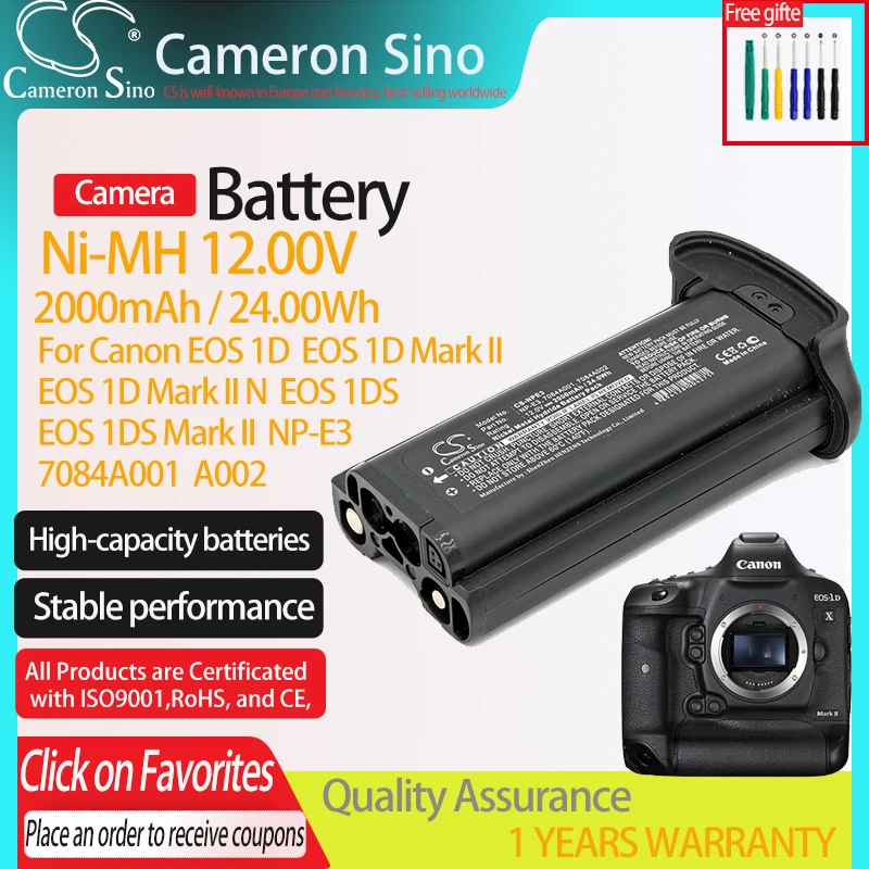 Batteria Per Fotocamera Cs Per Canon Eos 1D Eos 1D Mark Ii Eos 1D Mark Ii N Eos 1Ds Eos 1Ds Mark Ii Adatto A 7084 A001 7084 A002 Np-E3