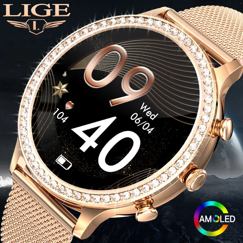 Amoled Smartwatch Bluetooth Call Smart Watch Women Blood Pressure Oxygen Monitor Relojes Inteligentes Smartwatch Impermeabile + Regalo