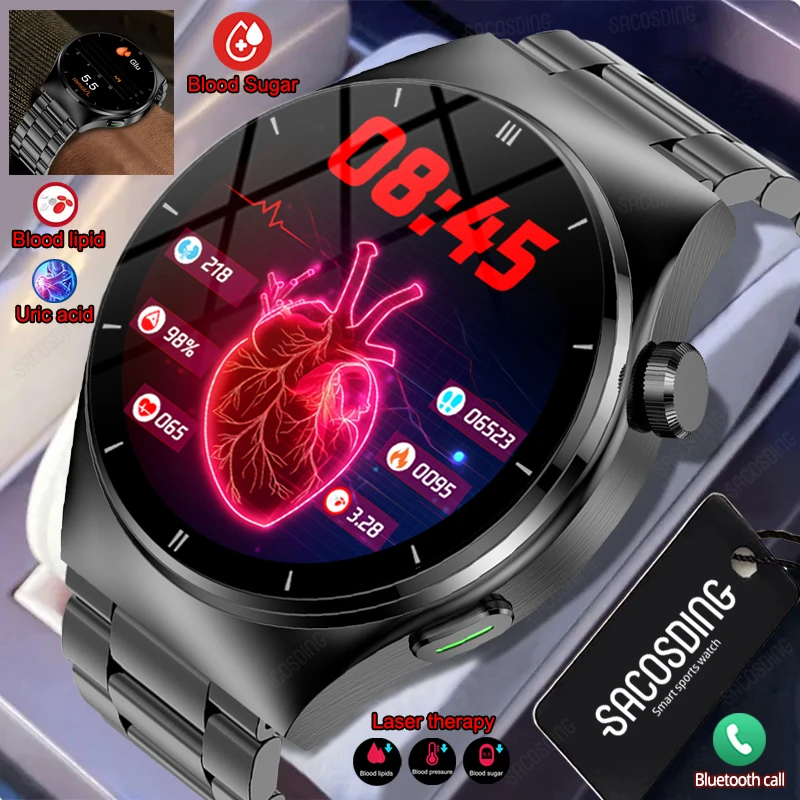 Laser Therapy Health Smart Watch Acido Urico Blood Sugar Watch Smart Bluetooth Call Blood Lipid Blood Pressure Monitor Smartwatch