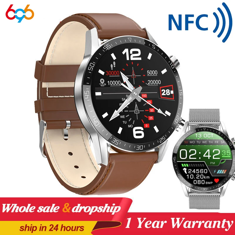 Smart Watches Nfc Men Smartwatch Ecg Ppg Waterproof Blue Tooth Call Blood Pressure Fashion Braccialetti Bracciale Fitness Music
