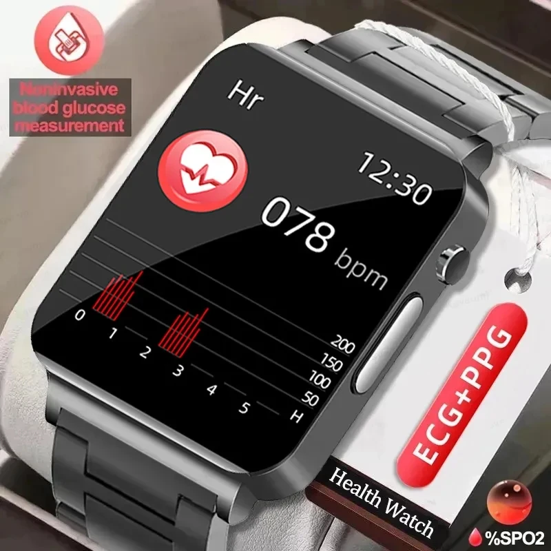 2024 New Blood Glucose Smart Watch Men Ecg + Ppg Blood Pressure Health Monitor Orologi Fitness Ip68 Smartwatch Impermeabile Donna