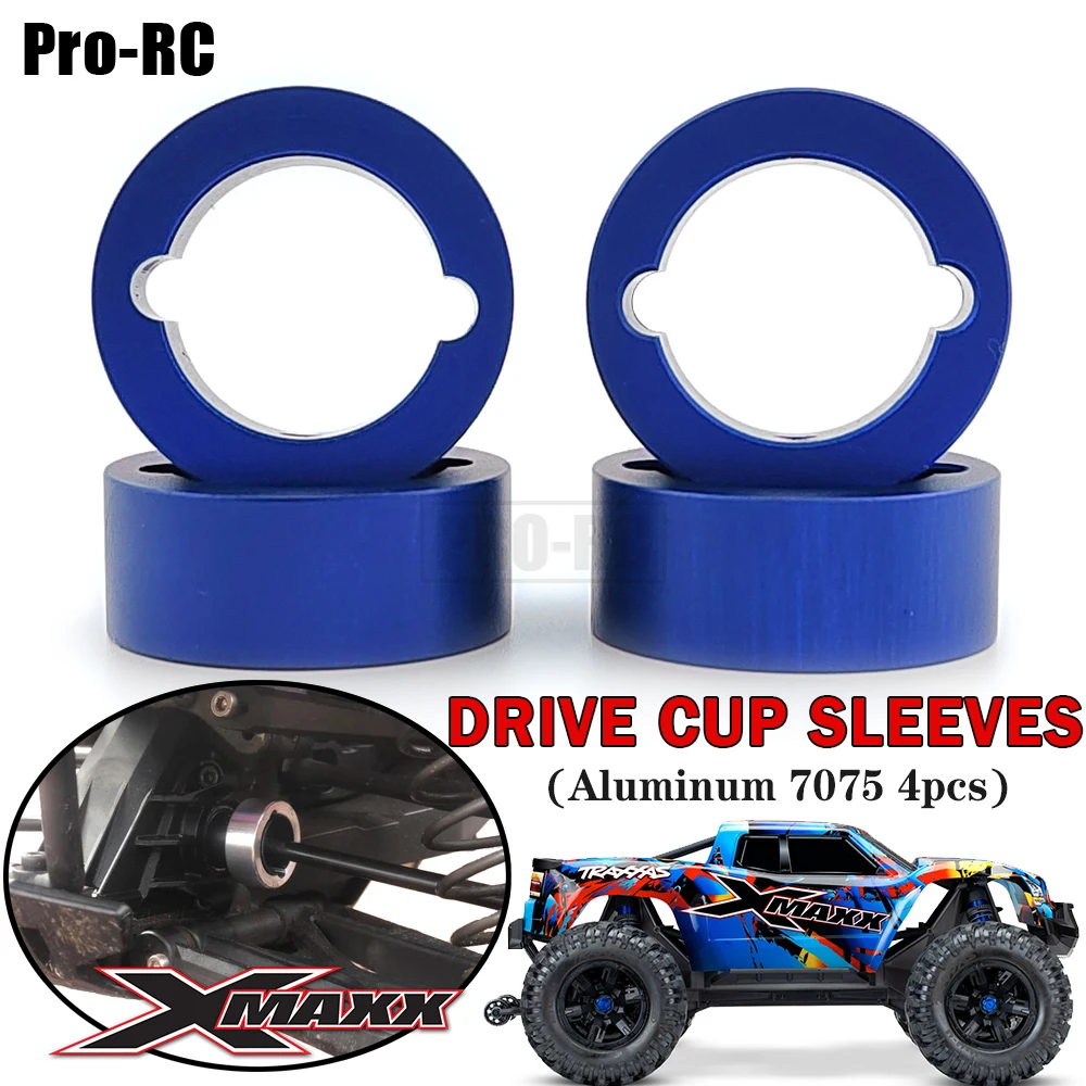 4 Pezzi Drive Cup Sleeves Alluminio 7075 T6 Per Traxxas 1/5 X-Maxx Xmaxx 6S 8S Xrt 8S Rc Monster Truck Car Upgrade Parts
