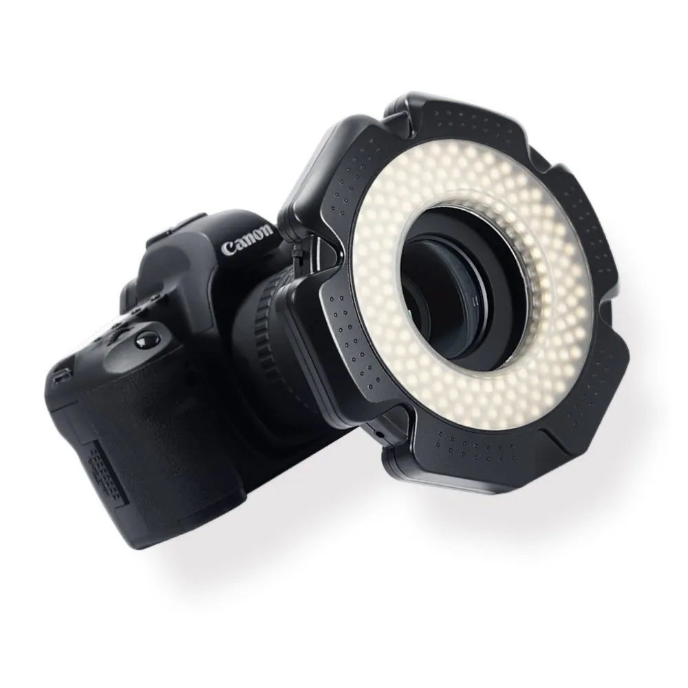 Selens Led Video Ring Light 160 Chip Led Dimmerabile Per Dslr Dv Camcorder Video 5600K Source Free Lens Adapter Ring Anulare Lamp