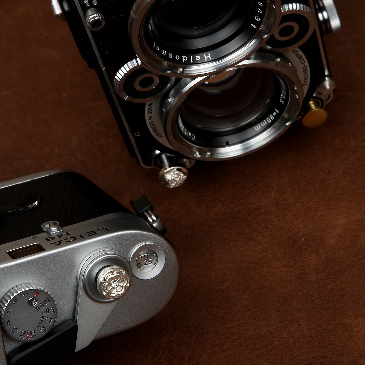 Per Rolleiflex Hasselblad Leica Nikon Fujifilm Olympus Pure Copper Carving Surface Camera Soft Pulsante Di Rilascio Dell'Otturatore Meccanico