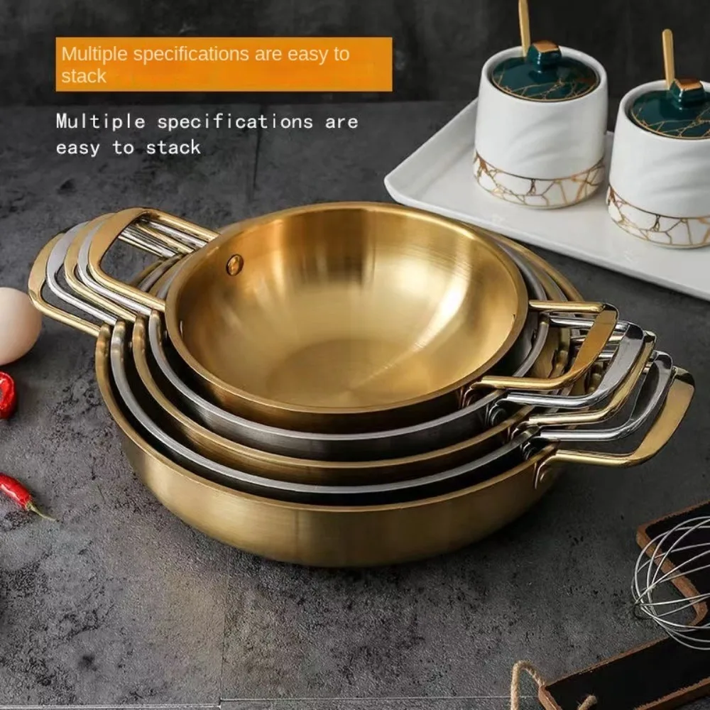 Pentola In Acciaio Inox Pentole Asciutte Pentole Cucina Domestica Picnic Snack Piatti Paella Pan Frutti Di Mare Pentola Di Riso