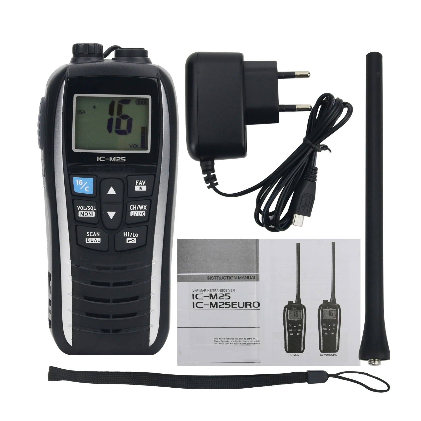 Ic-M25 Radio Marina 5Km 5W Del Walkie-Talkie Vhf Impermeabile Ricetrasmettitore Tenuto In Mano Per Icom