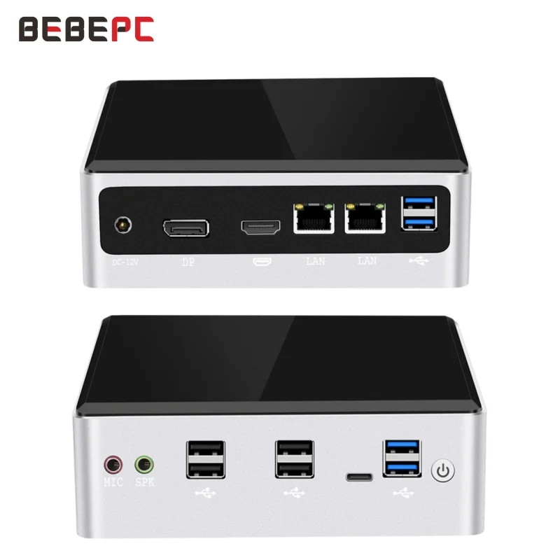 Bebepc Mimi Pc I219 Core I5-7267U I7-1165G7 I9-9880H Ddr4 M.2 Ssd Ventola Di Raffreddamento Dp Hd 8Usb Realtek Alc662 Ubuntu Linux Laptop Pc