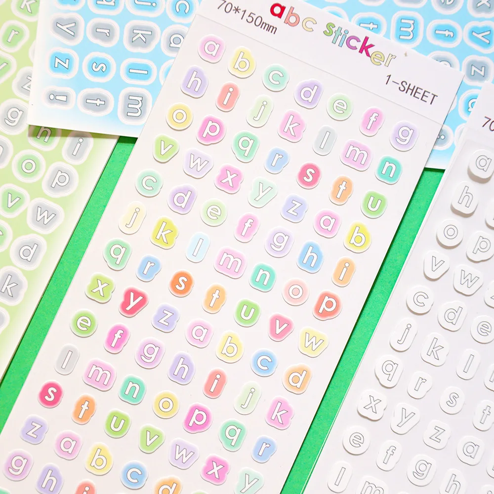 1 Pc Macaron Gradient Letter Sticker Toploader Deco Kpop Idol Photo Card Deco Stickers Fai Da Te Scrapbooking Decorazione Sticker
