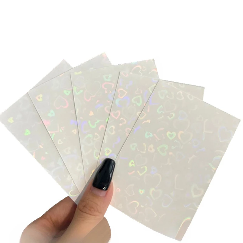 50 Pz/Set Glittery Star Love Heart Prints Photo Cards Cover Custodia Protettiva Custodia Colorata Kpop Idol Toploader Card Holder